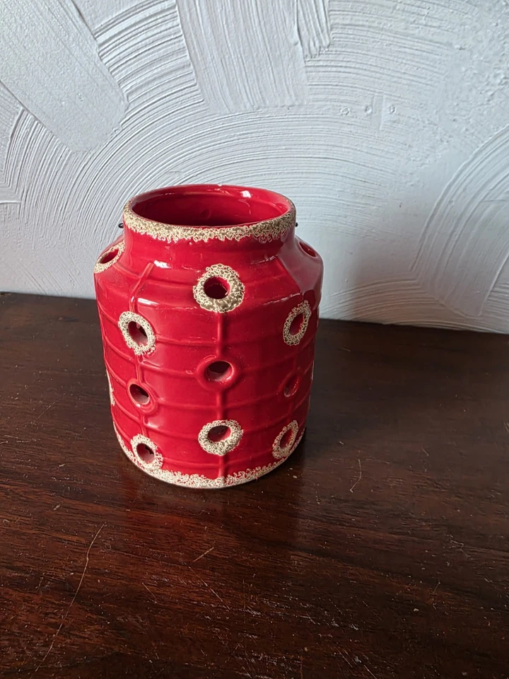 Candelabro de cerámica linterna colgante roja decoración del hogar interior exterior Foto 1 de 2