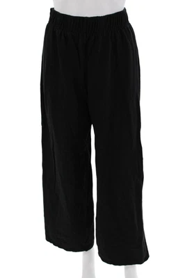 Zara Women Cropped Sweatpants Black 100% Cotton Bohemian Size S - Image 1 of 4