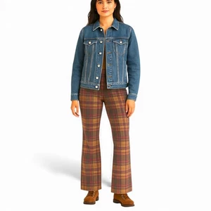 Anthropologie Essential Trouser Hose kariert Schlag Bootcut Gr. 6 TOP! - Bild 1 von 9