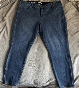 Ava&Viv Plus Jeans Women Sz 22 Blue Denim High Rise 90s Straight Leg Stretch - Picture 1 of 3