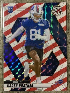 2025 Panini Mosaic Kaden Prather RC Rookie Red & White Stripe Prizm Bills - Bild 1 von 2