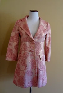 Banana Republic Blazer Mantel rosa mit Metallic-Schimmer Brokat Blumen in Größe PS - Bild 1 von 9