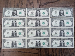 (12) 2017 $1 One Dollar All 12 Districts Set A-L Federal Reserve Bank Crisp Note - Picture 1 of 2