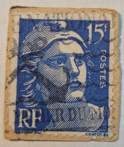 Niederlande Post ~ 2¢ blaue Briefmarke ~ verschickt/gebraucht ~ um 1955 ~ 11 - Bild 1 von 6