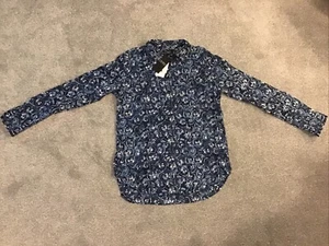 Lauren Ralph Lauren Floral Shirt Navy In Womans Size L BRAND NEW - Picture 1 of 4