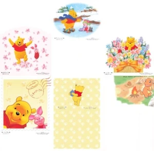 Winnie the Pooh set 5 Japan post official postcards with sleeve 1990s Disney - Picture 1 of 14