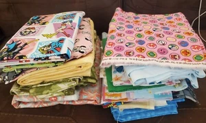 Fabric Lot Mostly FLANNEL Plain Kids Floral Etc. Patterns New/Washed ALL EC - Picture 1 of 9
