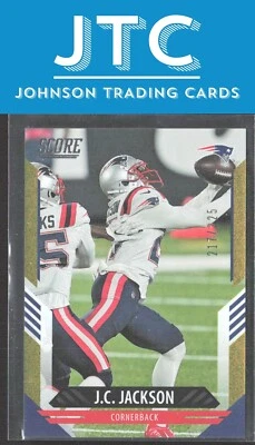 2021 Score J.C. Jackson Dots Gold SN New England Patriots #/225 - Image 1 of 2