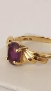 #293, 10k ECHTES GOLD VINTAGE RING, Amethyst, 1,91 g, Gr. 6,5 - Bild 1 von 6