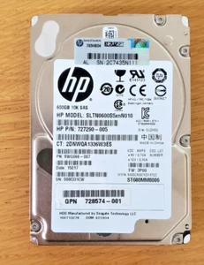 HP SLTN0600S5xnN010 600 GB SAS 6G 10K SFF HDD 728574-001 - Foto 1 di 6