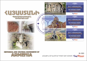 Armenia 2022 FDC Mi 1275-1277 Historical monuments Tomb Church Monastery - Picture 1 of 1