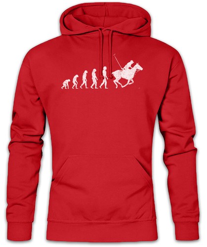 Felpa con cappuccio Polo Evolution Human Coach Trainer Divertimento Giocatore Cavallo