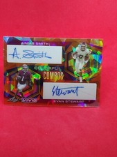 2023 LEAF VIVID FOOTBALL AINIAS SMITH EVAN STEWART ORANGE CRYSTAL AUTO 1/3 SSP