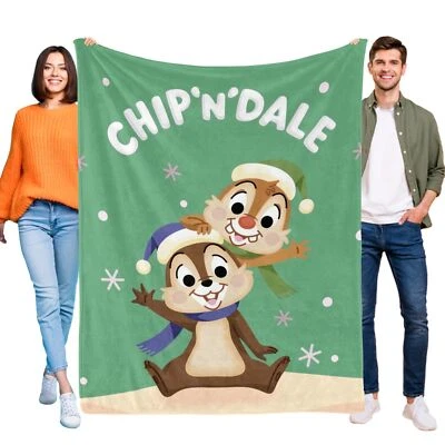 Chip and Dale Flannel Blanket Soft Bed Sofa Throw Birthday Gift for Kids - Image 1 of 4