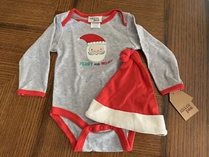 CHICK PEA Navidad Vacaciones Una Pza 3-6 Meses + Sombrero NUEVO Algodón Nuevo Con Etiquetas (1B701) - Imagen 1 de 3