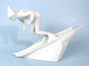 FIGURA DE PORCELANA ROYAL DUX BOHEMIA DESCENSO ESQUIADOR DE NIEVE DE COLECCIÓN CHECOSLOVAQUIA - Imagen 1 de 10