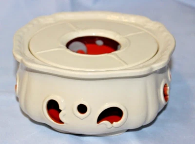 VILLEROY BOCH V&B alt Dresden Rechaud beige innen rot Ø17 H8 Riss Stövchen 72922 - Bild 1 von 4