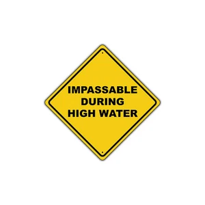 Señal metálica de aluminio de advertencia de aviso de calle de carretera intransitable durante aguas altas - Imagen 1 de 1