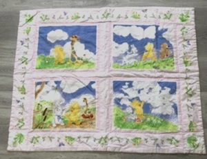 Little Suzy's Zoo Baby Blanket Yellow Duck Garden Quilted Cotton Comforter - Picture 1 of 12