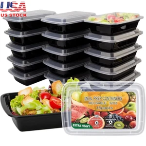 15 Pack Meal Prep Containers Reusable Leakproof BPA Free Microwave Safe New - Picture 1 of 8