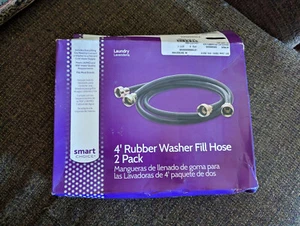Smart Choice 4' Rubber Washer Fill Hose (2-Pack) - Black - Picture 1 of 12