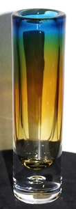 VICKE LINDSTRAND Cylindrical Glass Vase Kosta Boda Mid Century Swedish - Picture 1 of 6