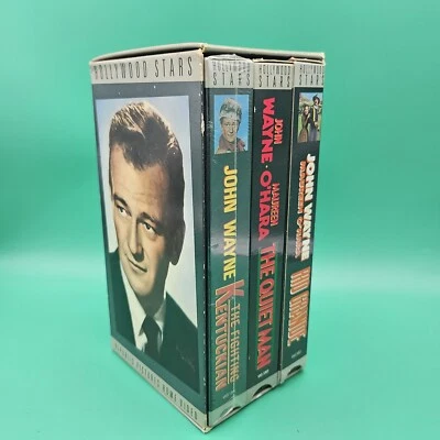John Wayne Hollywood Star 3 VHS Box The Quiet Man/Rio Grande/Fighting Kentuckian - Image 1 of 4