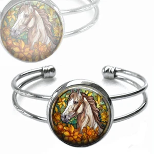 Pulsera Caballo Imitación Vidrial Estampado Artístico Kentucky Derby Regalo Ecuestre - Imagen 1 de 3