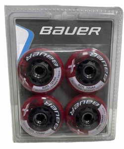 Bauer XR1 Outdoor 82A 72mm 4 Pack Wheels Street Tech Red Inline Roller Hockey - Picture 1 of 6