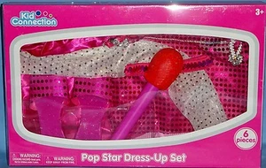 Pop Star Dress Up-Girls 3-5-SKIRT-TOP-SHOES-HAIRBAND-MIC-SCAR-KID CONNECTION - Picture 1 of 5