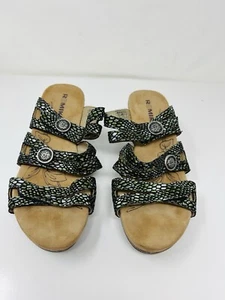 ROMIKA Zapatos Para Mujer Talla EU 37 Jamaica VERDE Estampado Serpiente Cuero Slides Sandalias - Imagen 1 de 12