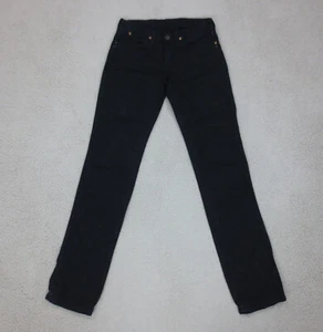 Jean Droit Taille Basse Wrangler Charlie Femme W28 L34 Noir Darkwash Coton Zip - Imagen 1 de 18