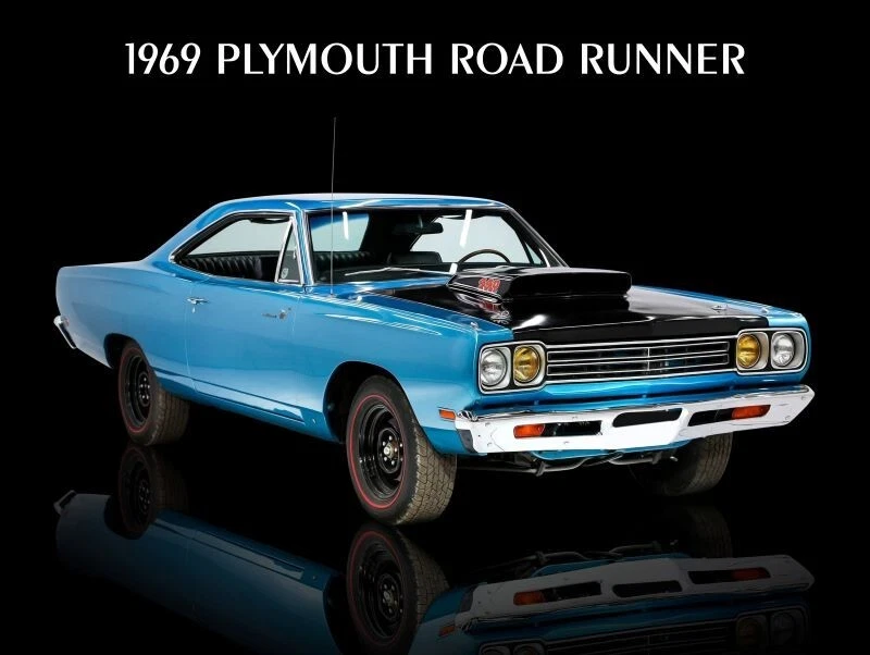 1969 Plymouth Road Runner in Blue Metal Sign: 12x16" & Ships Free - Image 1 of 1