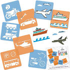 8 pcs Drawing Stencils for Kids / 6x6" / TRANSPORT – CARS / Painting