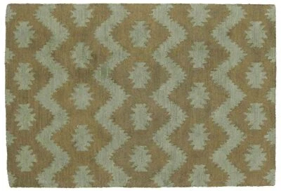 Handgefertigter Wollteppich 120x180 Grün Durchgemustert Handarbeit Handtuft 382 - Bild 1 von 4