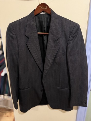 SAINT LAURENT (YSL) Cappotto sportivo uomo vintage Yves Saint Laurent 40R blazer lana grigio motivo tonale