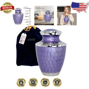 Extra Large Purple Cremation Urn for Adult Ashes - Elegant Memorial Tribute - Picture 1 of 8