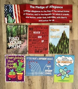 Lot/7 Elementary School or For the Home POSTERS 4ft. PLEDGE OF ALLEGIANCE Banner - Picture 1 of 1