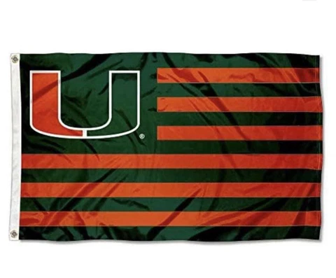 MIAMI HURRICANES 3'X5' FLAG BANNER Free Shipping. USA Seller!!! Cover