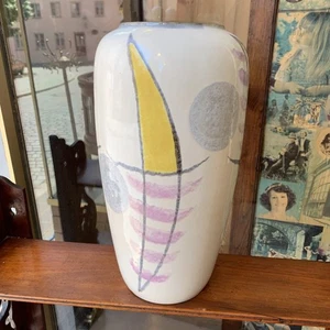 Große Keramikvase Pastell Midcentury Design vintage 50er 60er Jahre Rockabilly  - Picture 1 of 8