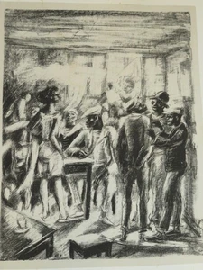 CHARLES CLEMENT 1889-1972 LARGE LITHO BAR BLACK AFRICA MARSEILLE PROVENCE 1931 - Picture 1 of 5