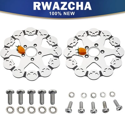 Rotor de freno calavera 11,5" (delantero y trasero) para Harley Davidson Touring Softail pulido Foto 1 de 4