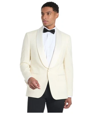 Tommy Hilfiger Mens Slim fit Tuxedo Jacket Blazer 42 S White Solid - Image 1 of 2
