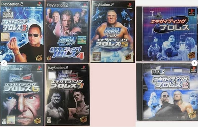Exciting Pro Wrestling 1 2 3 4 5 6 7 Lot of 7 Set PS1 PS2 PlayStation Japan Ver. - Image 1 of 4