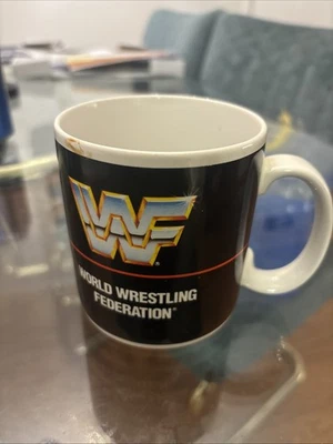 Taza de café vintage de la Federación Mundial de Lucha Libre de la WWF de Applause 1990 Titan Sports Foto 1 de 4