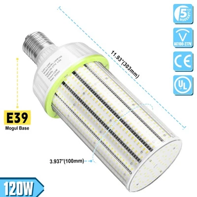 120W LED Corn Cob Bulbs 16800Lumens For Warehouse Workshop Light E39 Mogul Base - Image 1 of 4