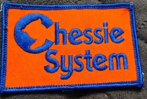 Chessie System Eisenbahn historisch 3" Rechteck blau auf orange Stoff Patch - Bild 1 von 2