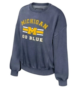 Felpa donna XL Michigan Wolverines pile oversize tinta calcio look vintage - Foto 1 di 14