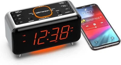 Emerson SmartSet Alarm Clock Radio with Bluetooth Speaker CKS1521, Dual Alarm, - Image 1 of 2