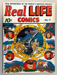 COMICS DE LA VIDA REAL #9 BIEN+ 6,5 - GUERRA de la Edad de Oro muy rara - enero de 1943 - Imagen 1 de 13
